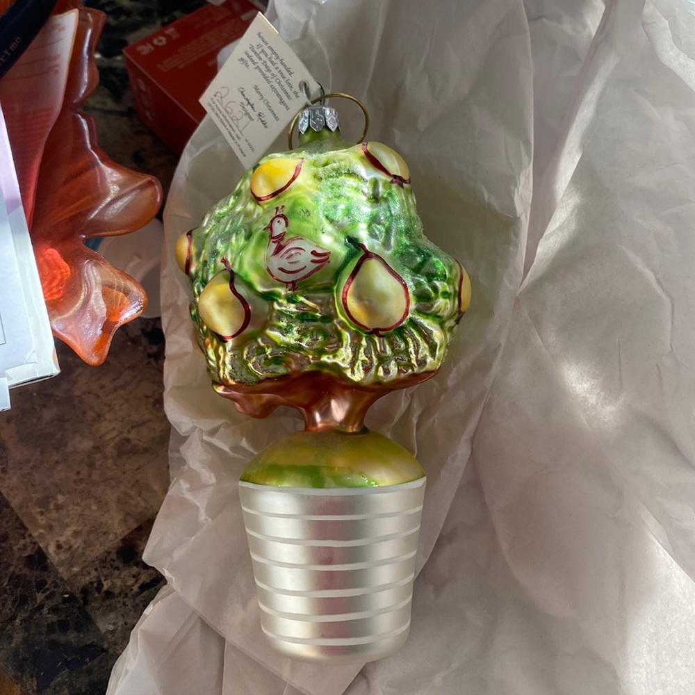CHRISTOPHER RADKO A PARTRIDGE IN A PEAR TREE TWELVE DAYS OF CHRISTMAS ORNAMENT